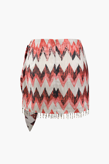 Printed Knot Mini Skirt