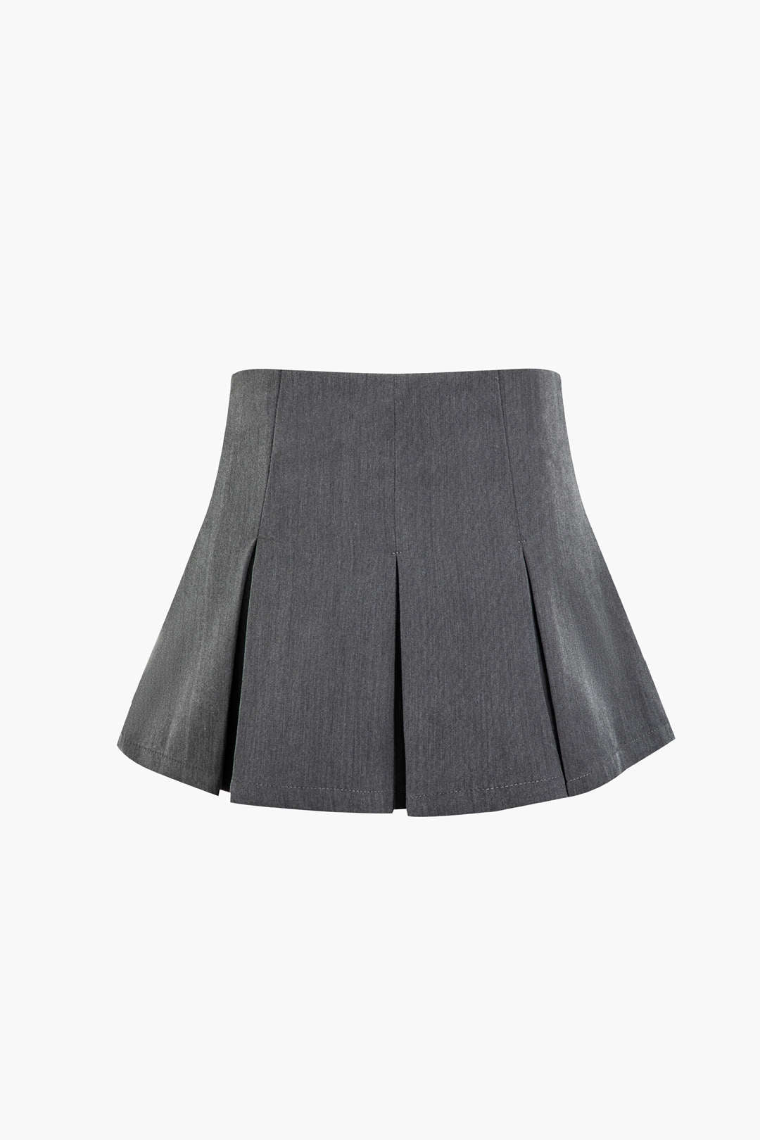 Solid Pleated Mini Skirt