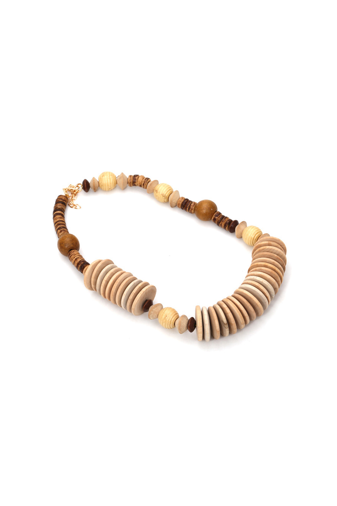 Geometric Wooden Bead Necklace