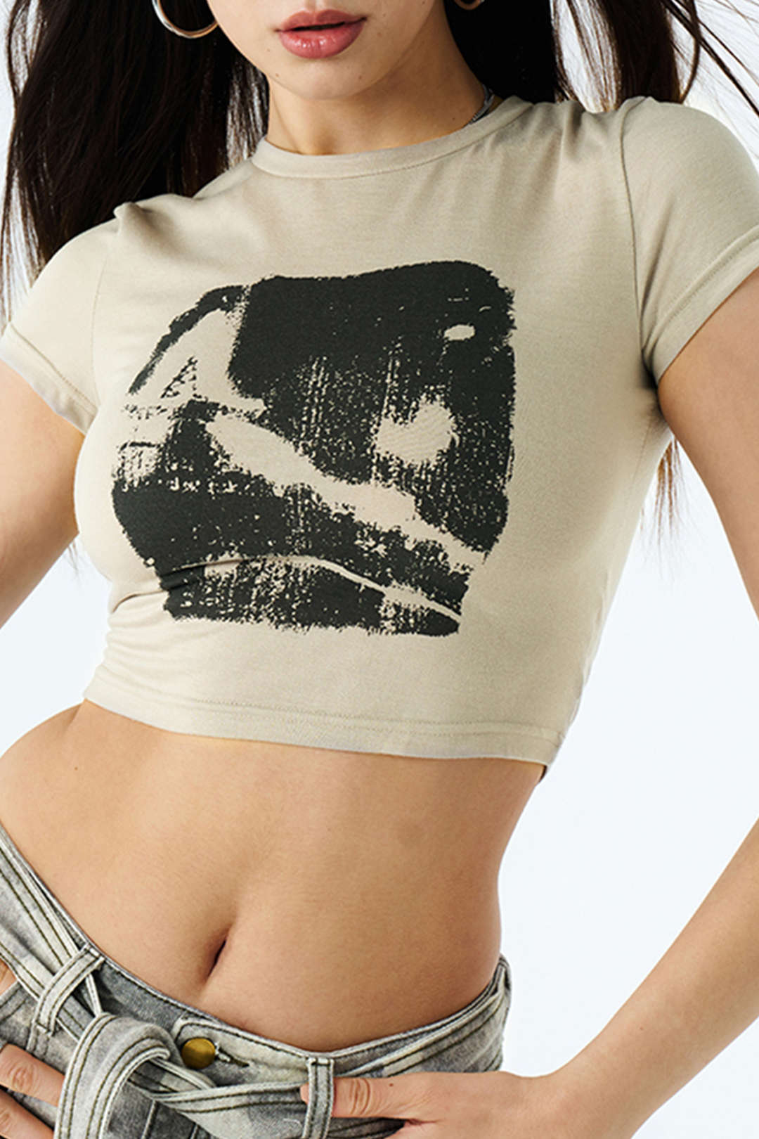 Abstract Graphic Crop T-Shirt