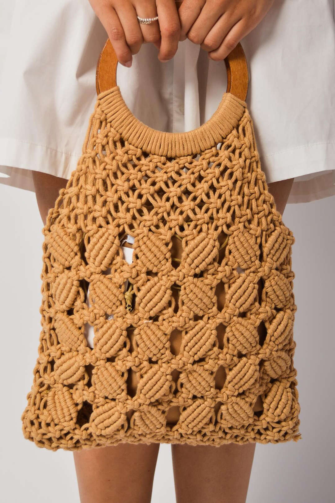 Braided Round Handle Tote Bag