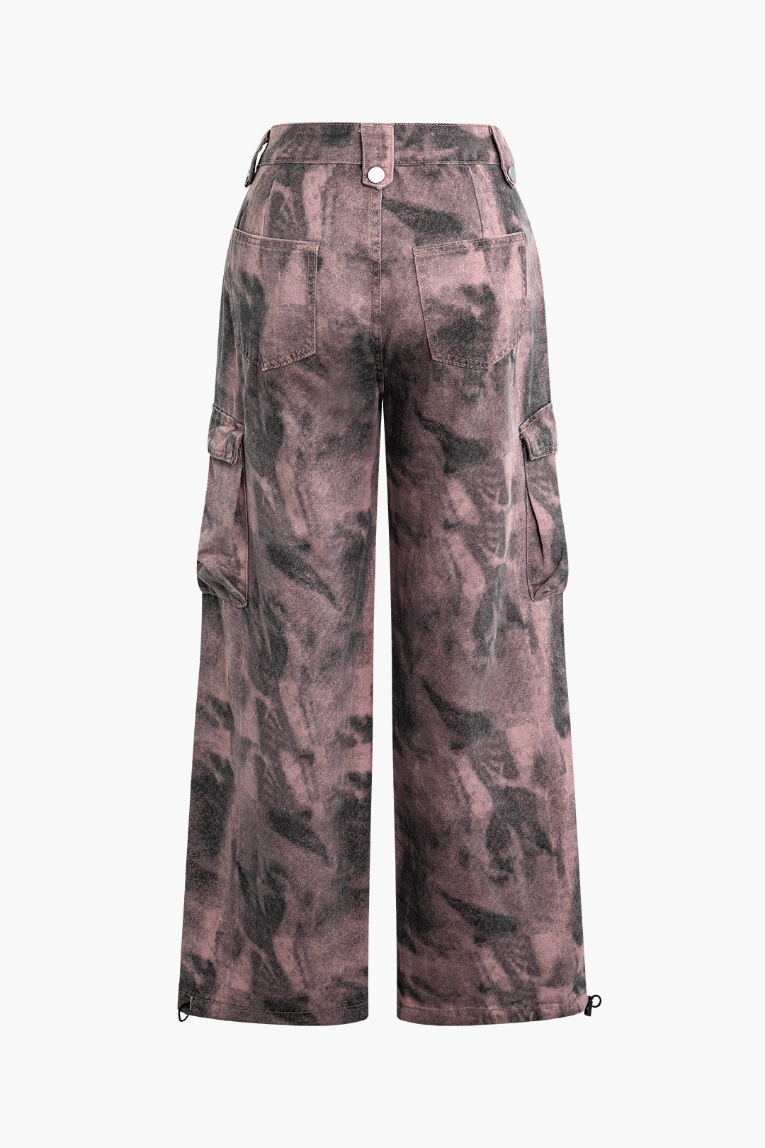 Tie Dye Flap Pocket Wide Leg Cargo Pants