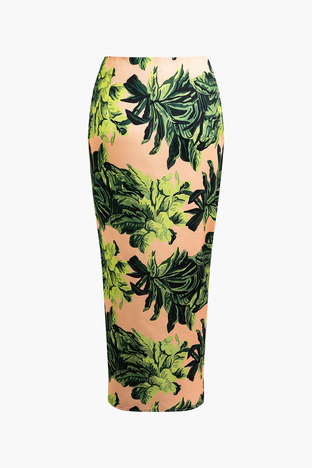 Leaf Print Split Twist Knot Skirt