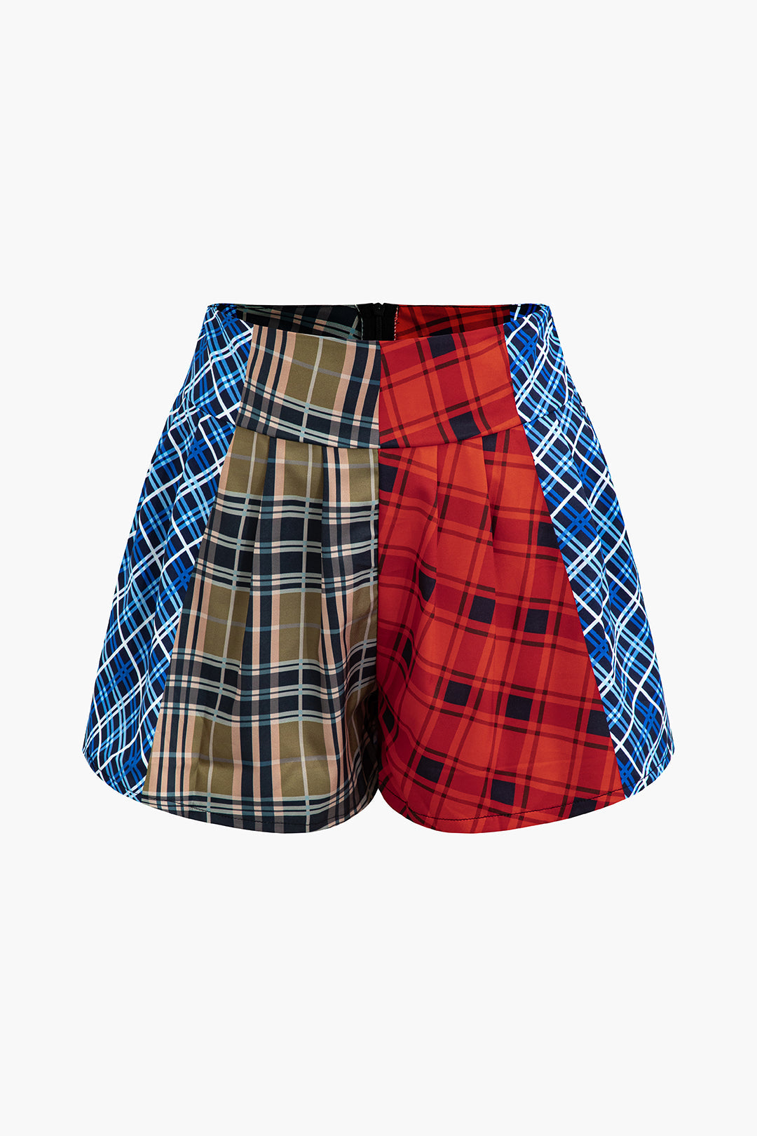 Contrast Plaid Shorts