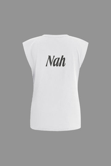 Letter Print Sleeveless T-shirt