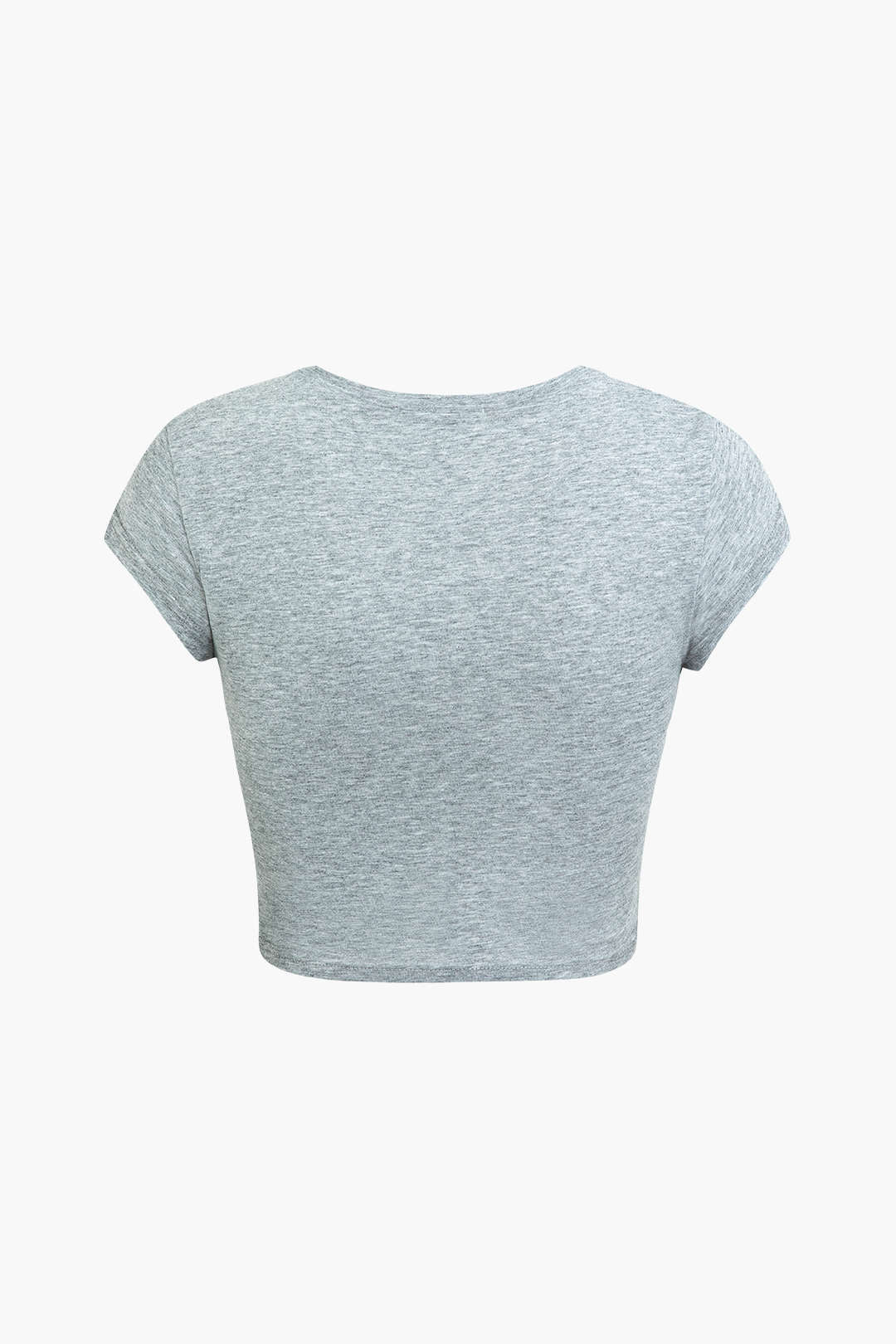 Hands Print Round Neck Crop T-shirt