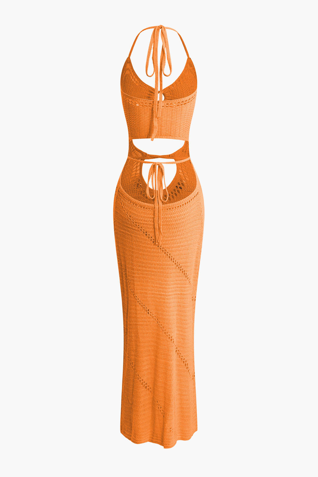 Cut Out Tie Halter Maxi Dress