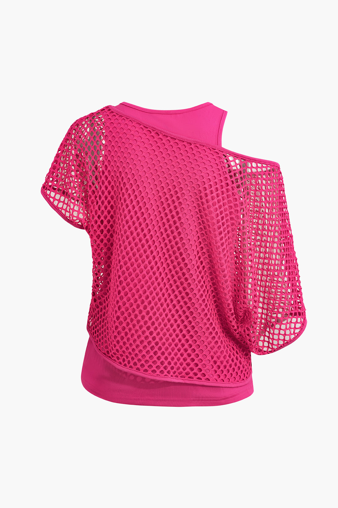 Solid Tank Top with Mesh Cover T-shirt