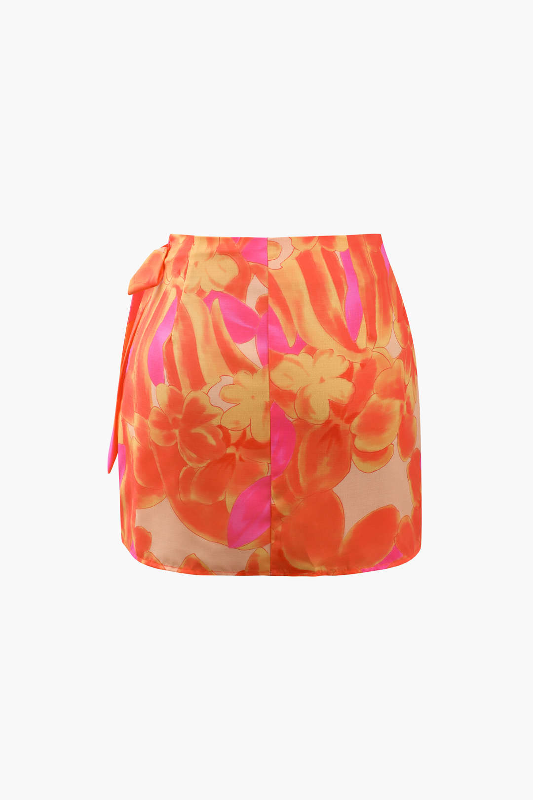 Floral Knot Side Wrap Mini Skirt