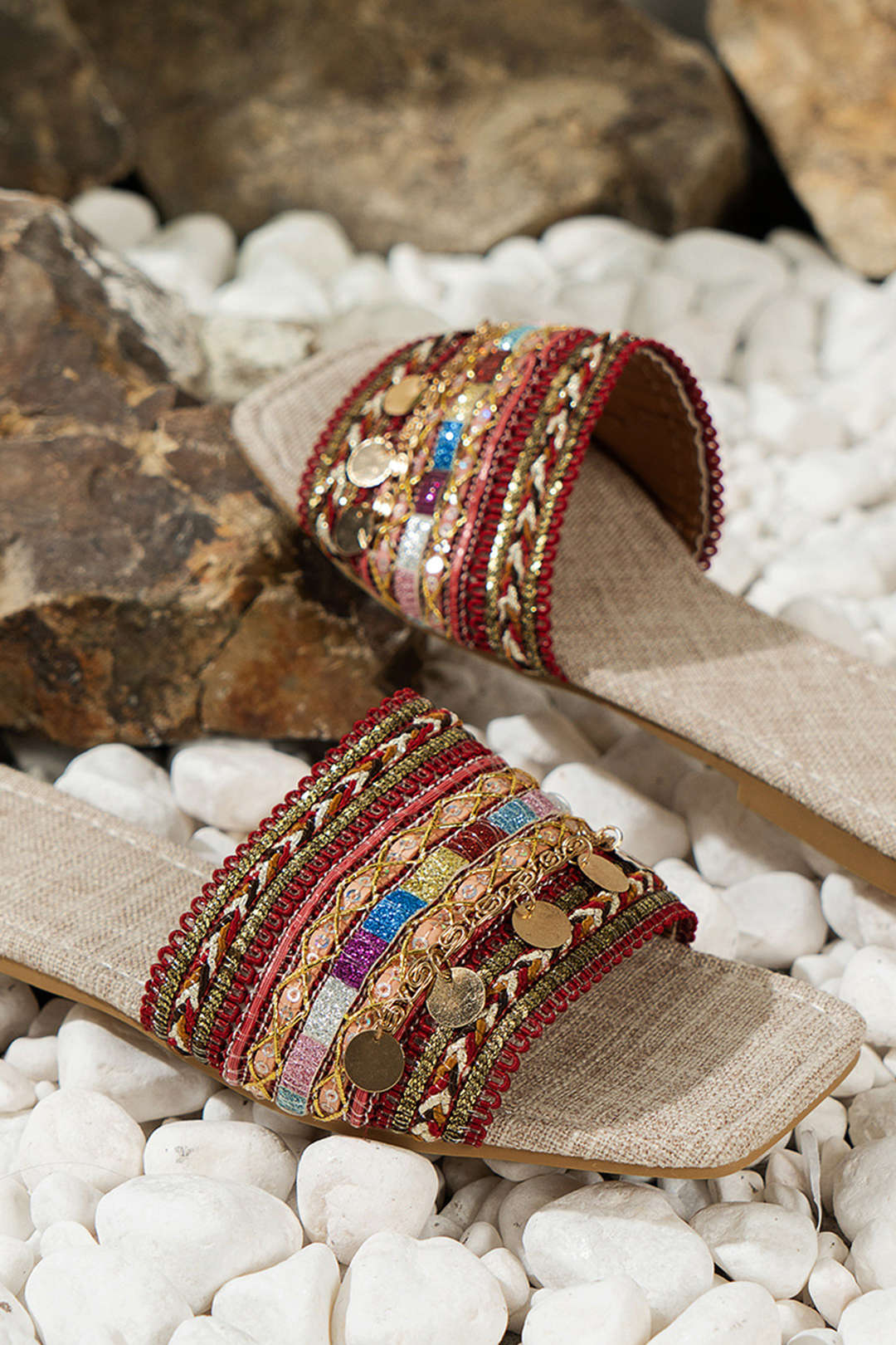 Bohemian Open-Toe Slippers