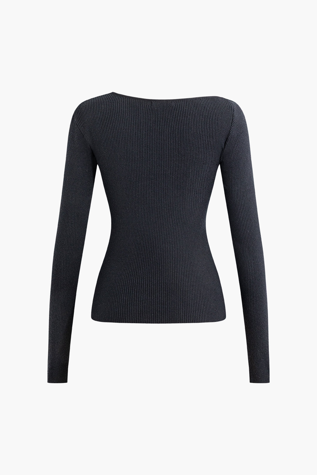 Asymmetrical Cut Out Long Sleeve Knit Top