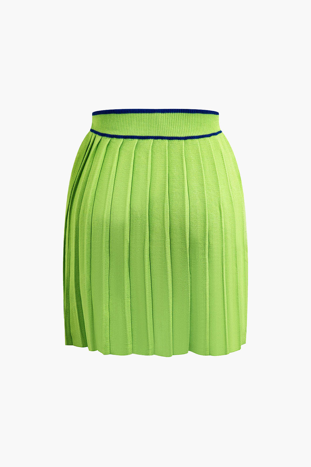 Lime Green and Navy Preppy Knit Tennis Dress with Pleated Skirt Set