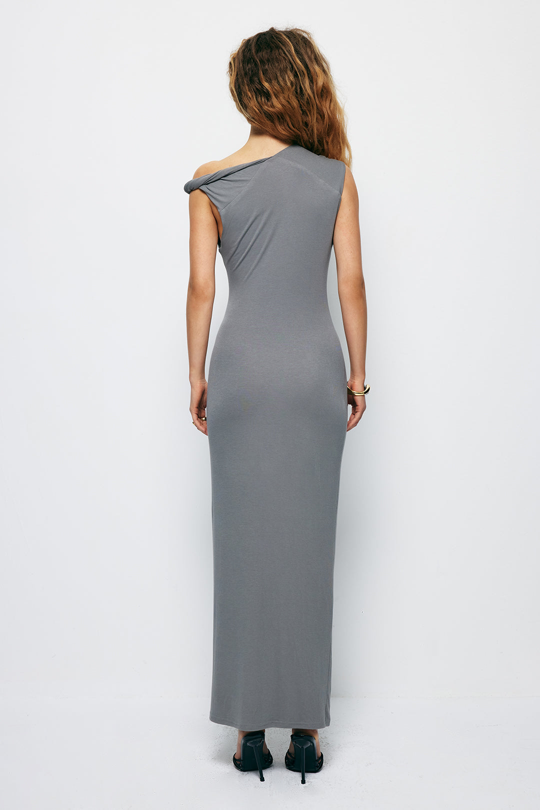 Asymmetrical Twist Maxi Dress