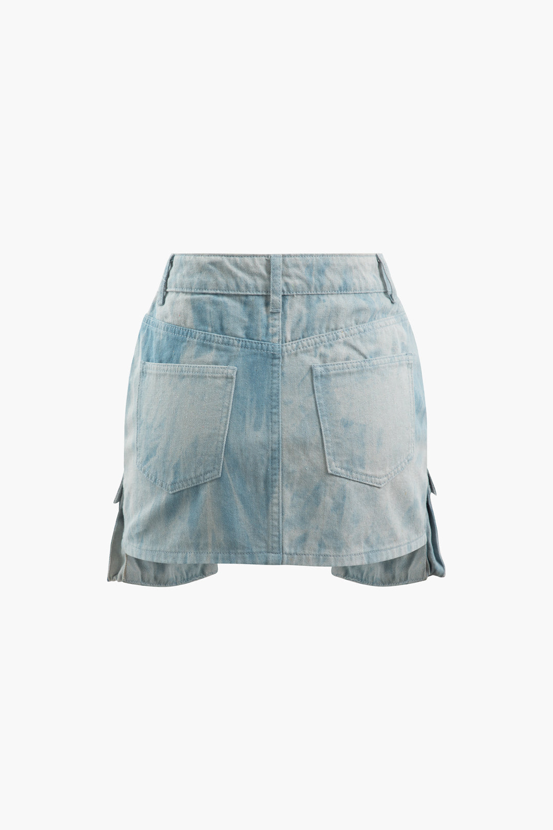 Tie Dye Cargo Denim Mini Skirt