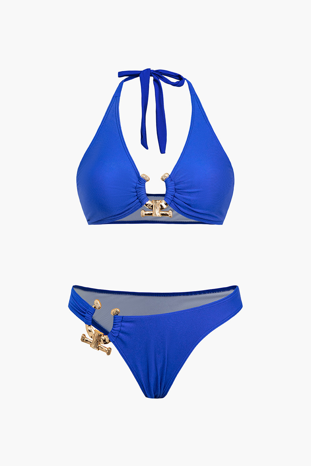 U-ring Front Ruched Bikini Set