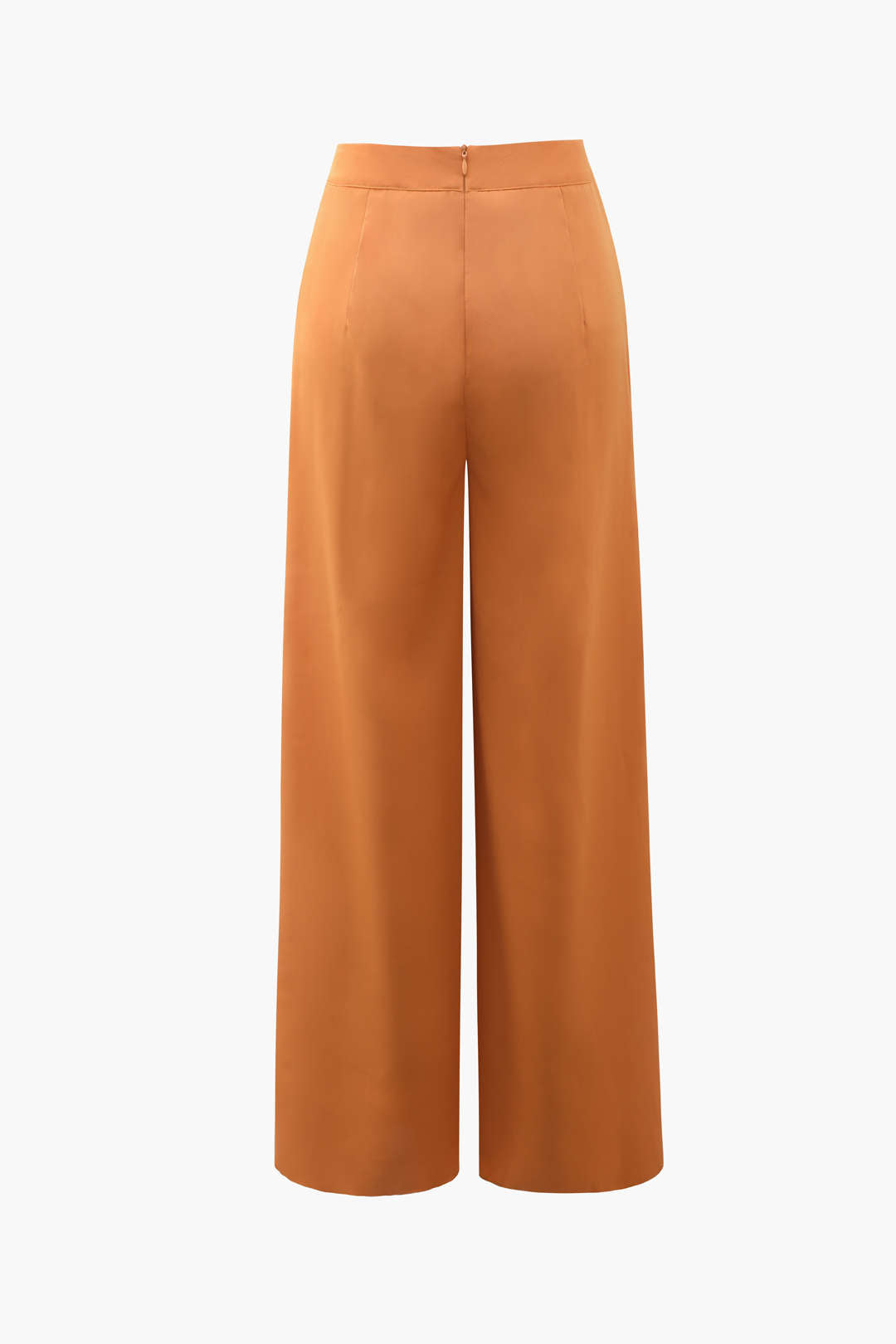 Ruffle Trim Slit Wide Leg Pants