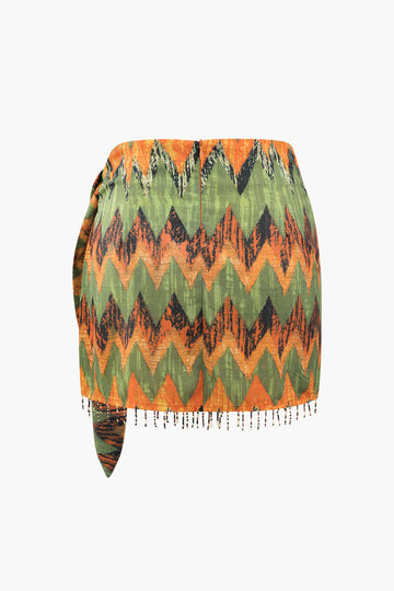 Printed Knot Mini Skirt