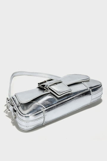 Metallic Buckle Shoulder Bag