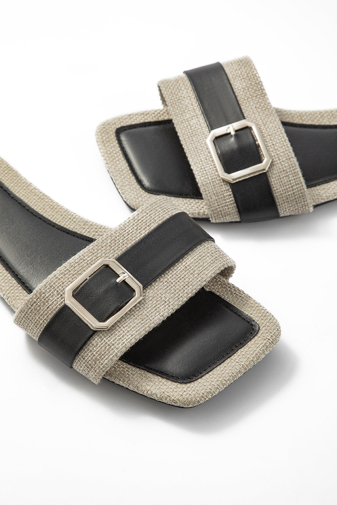 Buckle Square-Toe Slippers