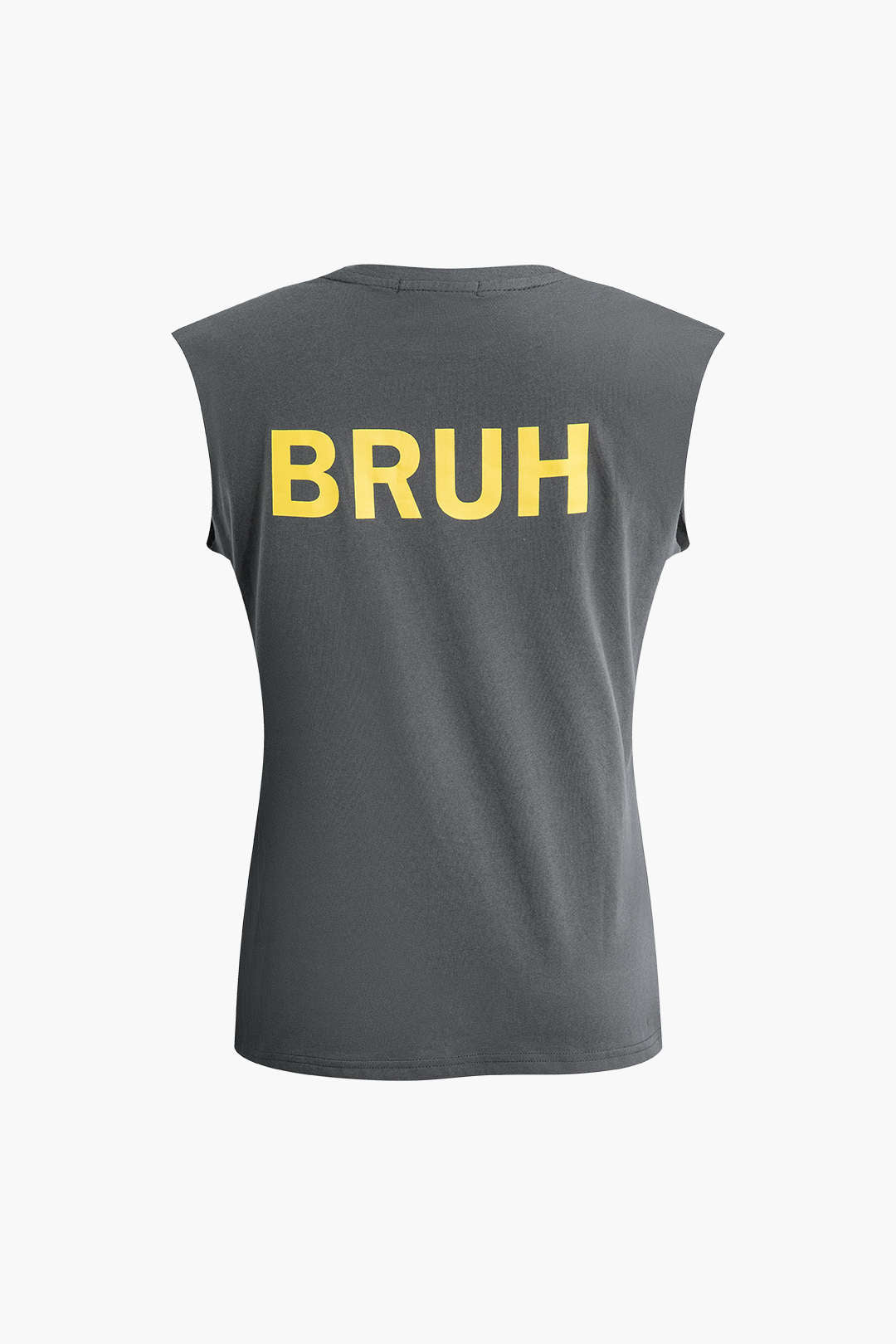 Bruh Print Sleeveless T-shirt