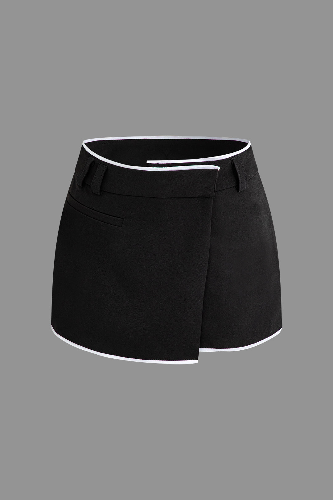 Contrast Trim Wrap Skort