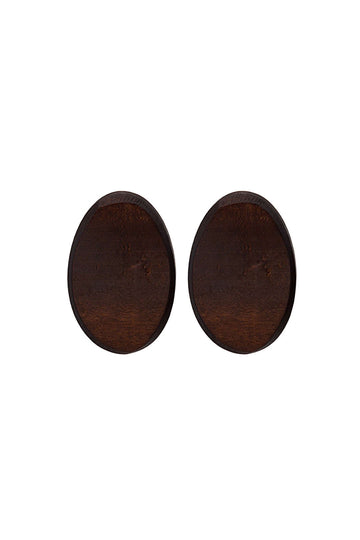 Boho Oval Wooden Earrings