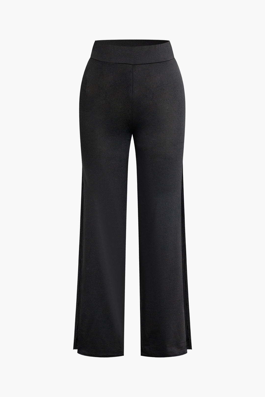 Side Slit High Waist Straight Leg Pants