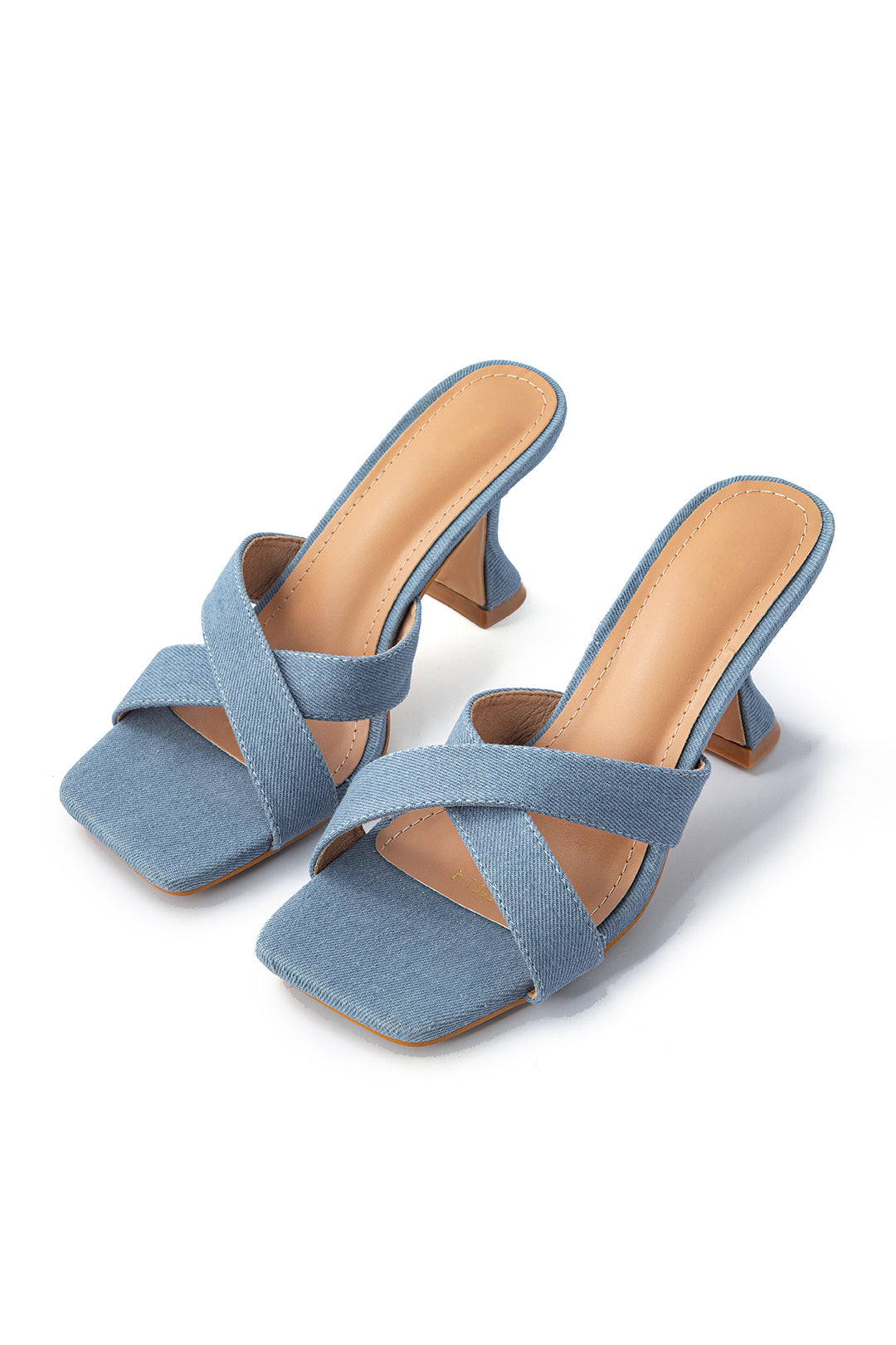 Denim Slingback High Heel Sandals