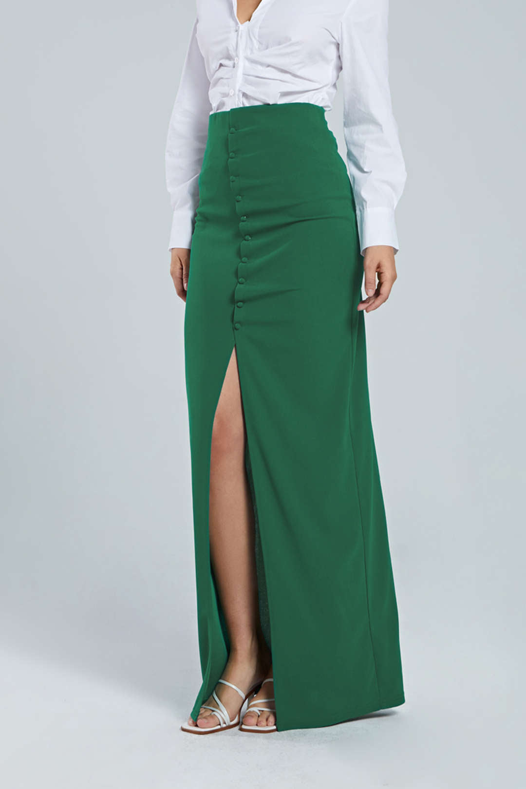 High Waisted Slit Maxi Skirt