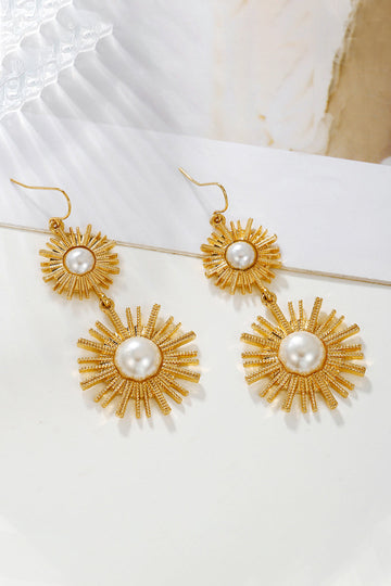 Sunburst Pearl Drop Earrings