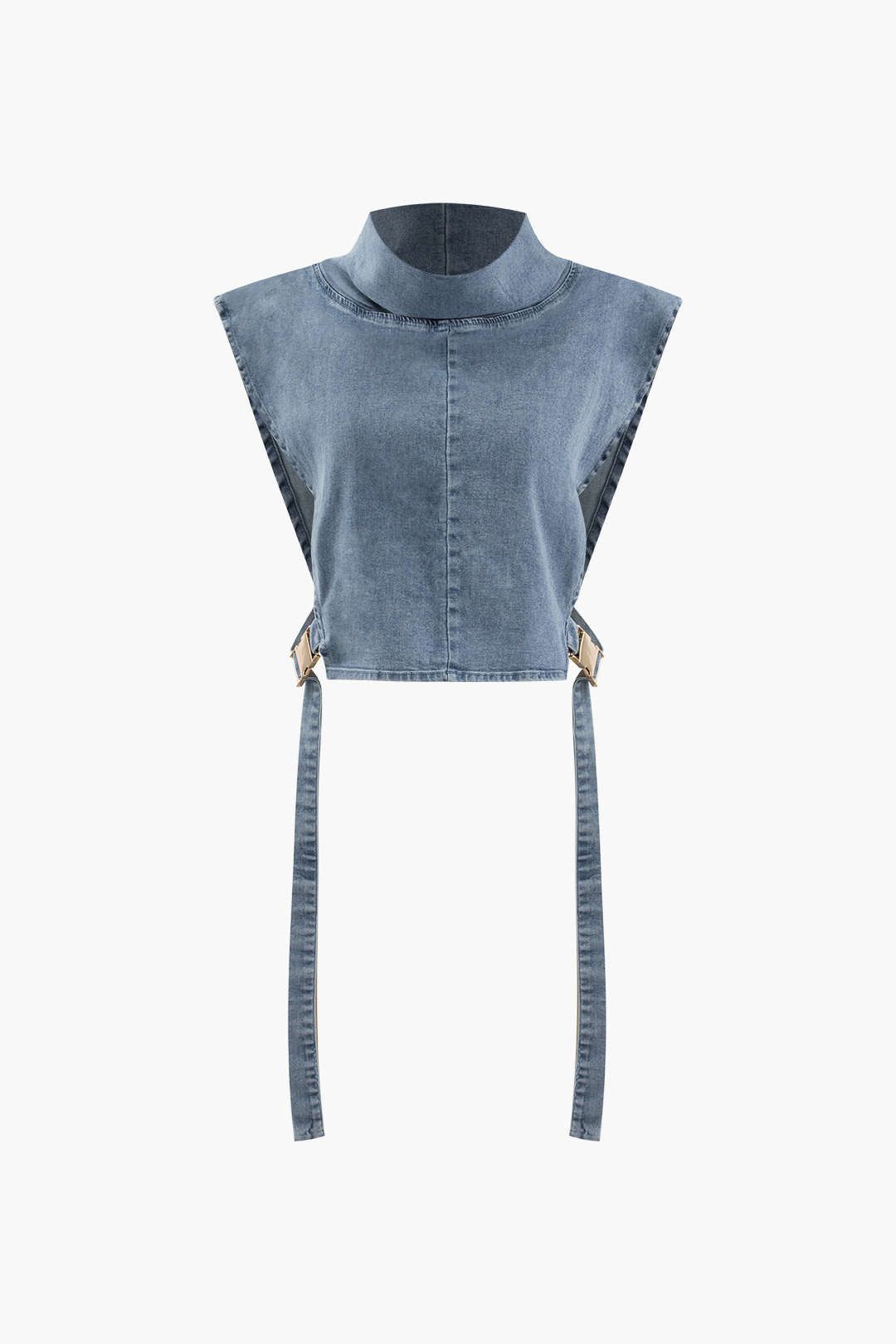 Denim Buckle Sleeveless Top