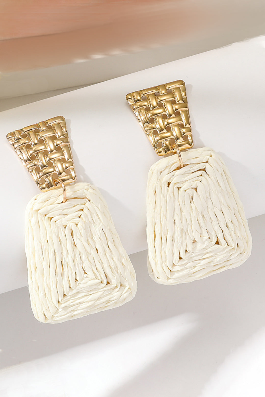 Woven Raffia Drop Earrings