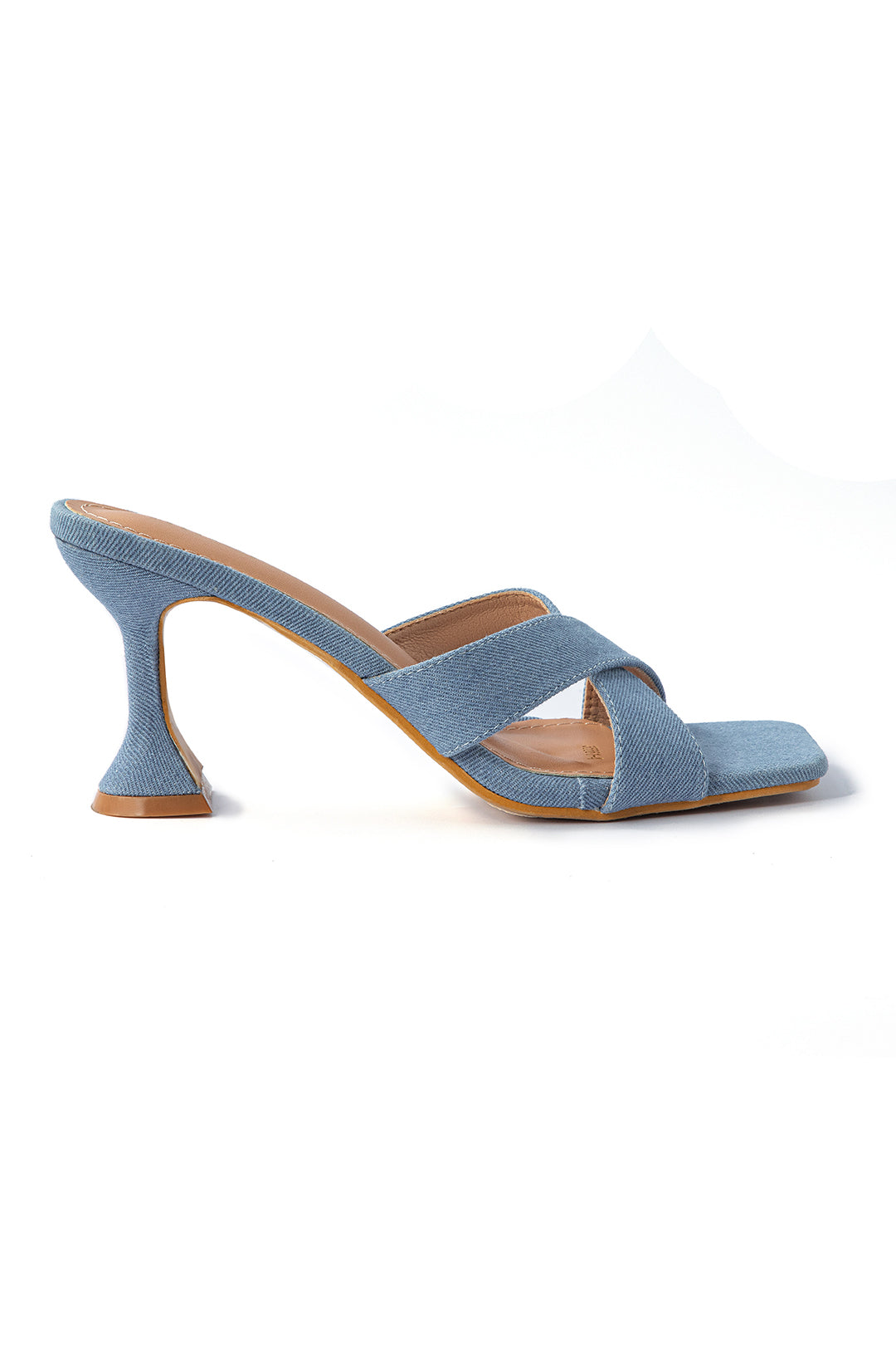 Denim Slingback High Heel Sandals