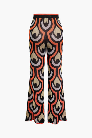 Geometric Pattern Straight Leg Pants