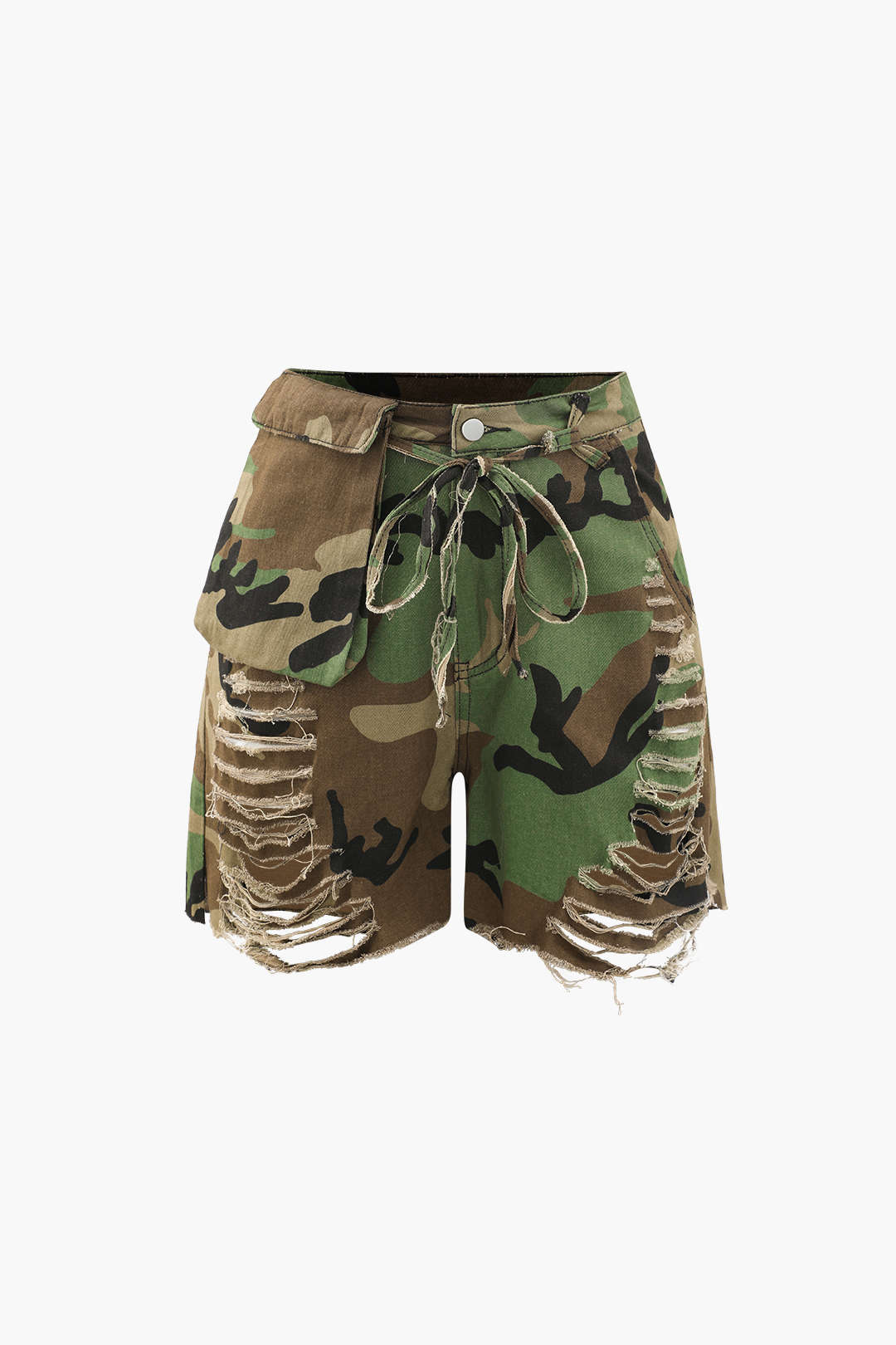 Camo Destroyed Cargo Shorts