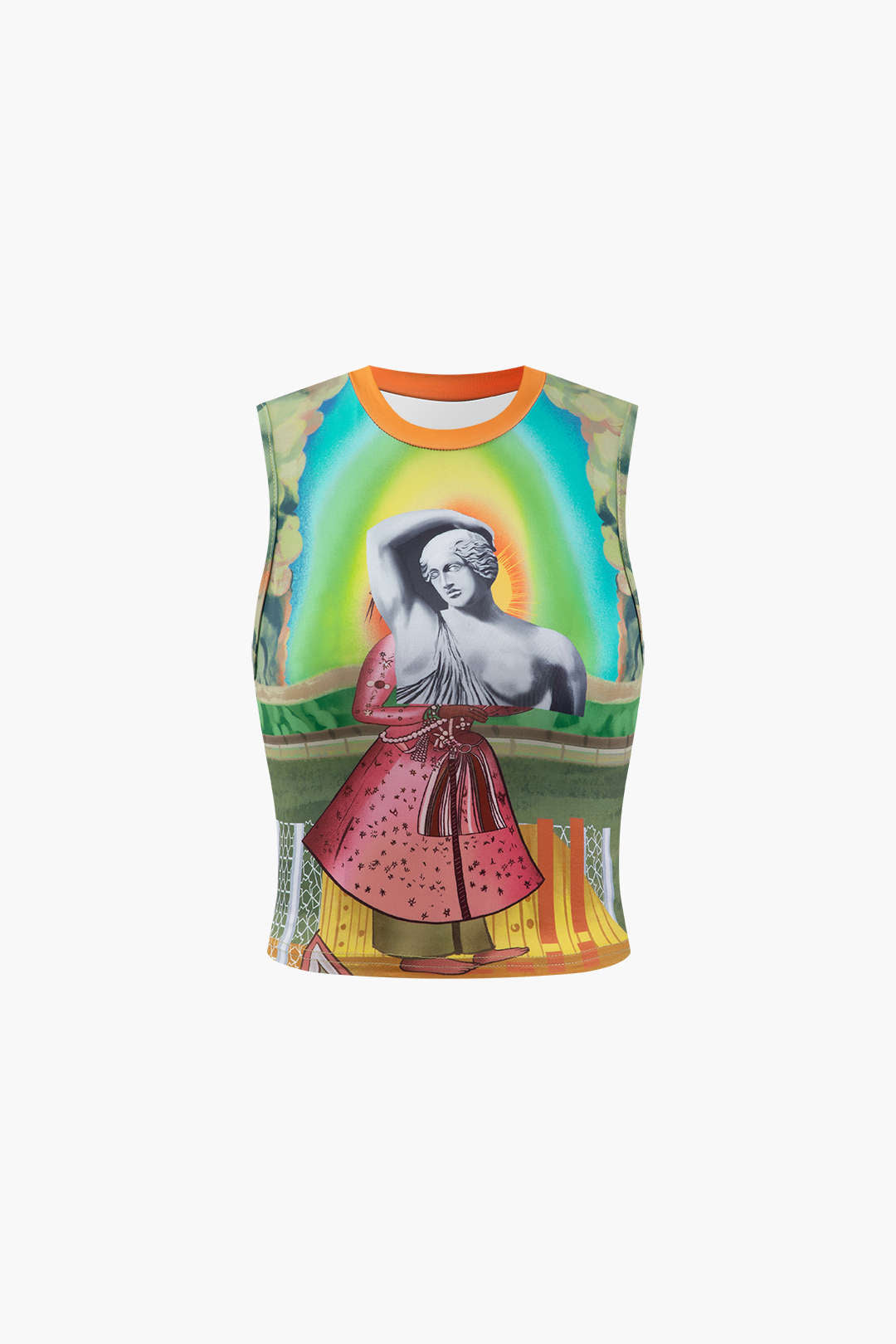 Retro Statue Print Tank Top