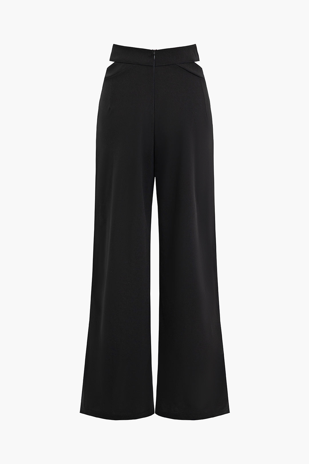 Solid Cut Out Wide Leg Pants