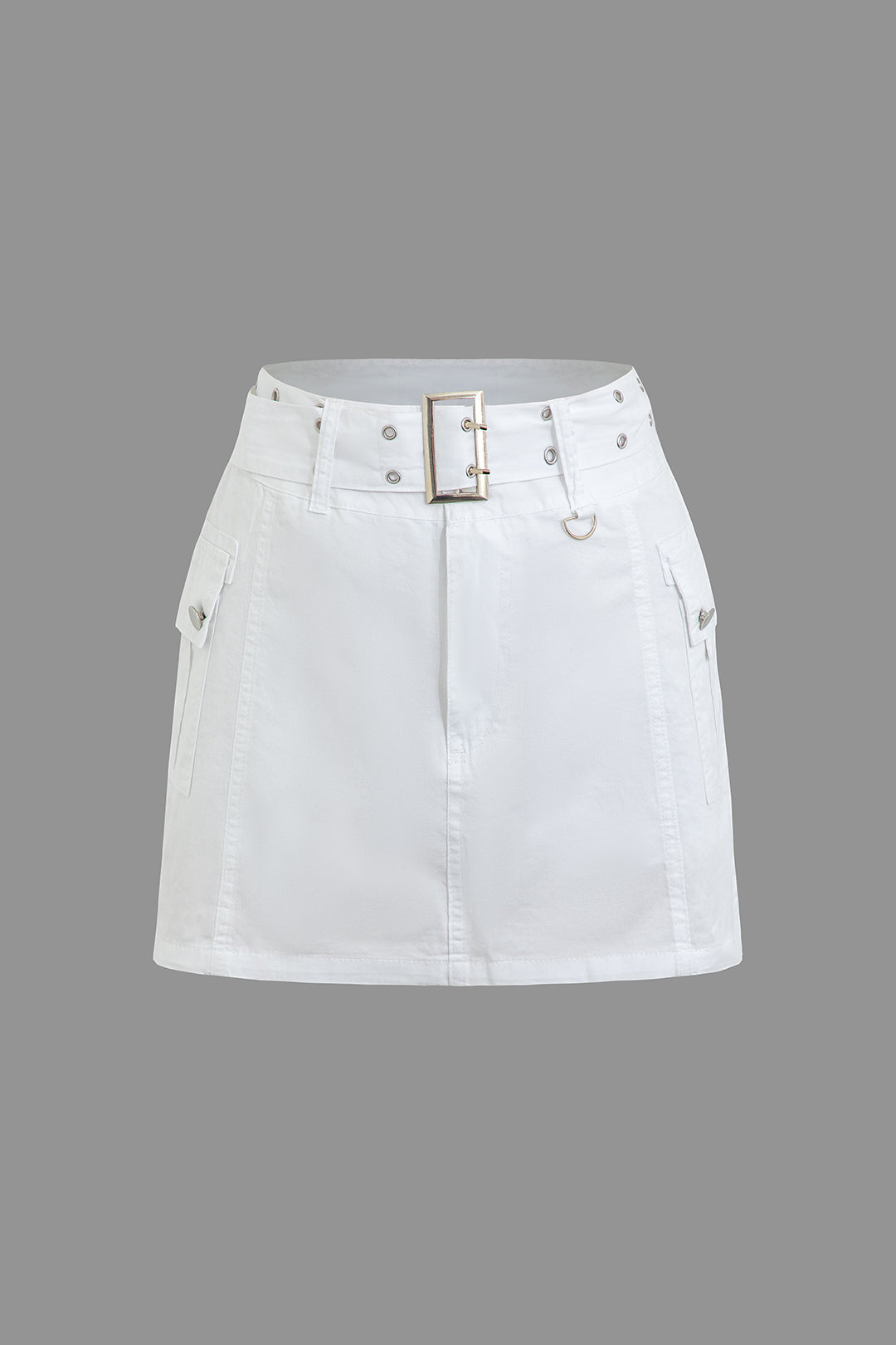 Buckle Flap Mini Skirt