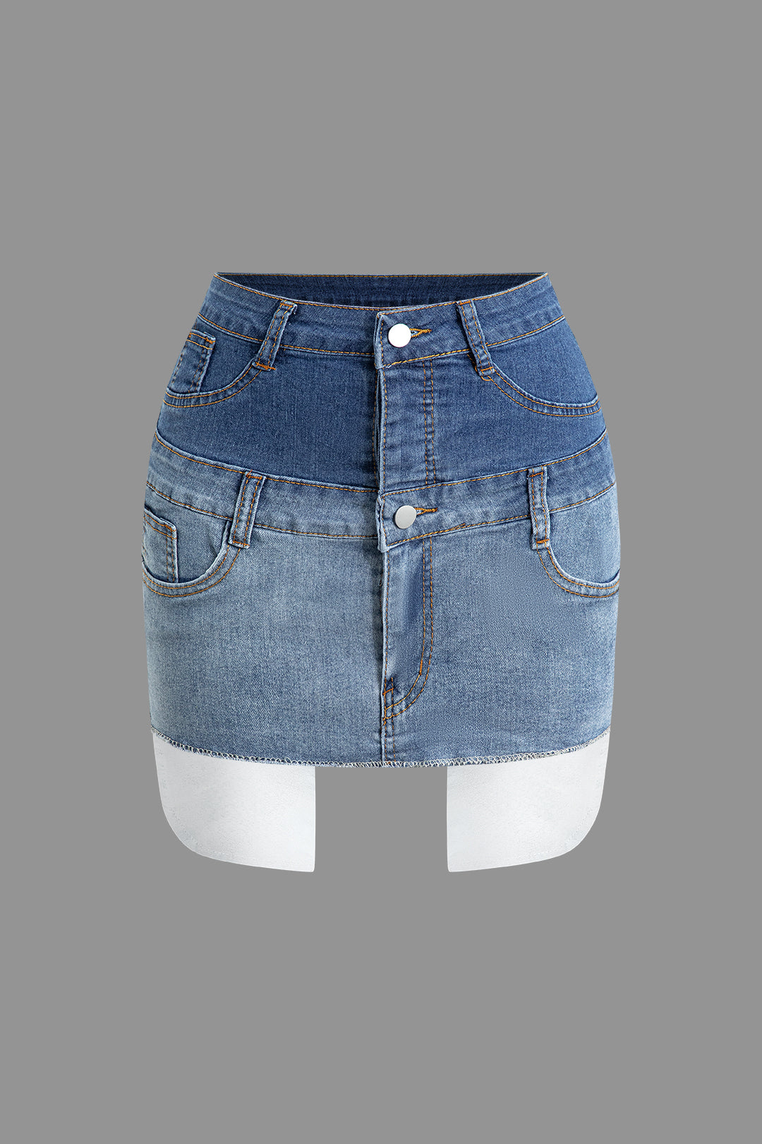 Denim Patchwork Mini Skirt