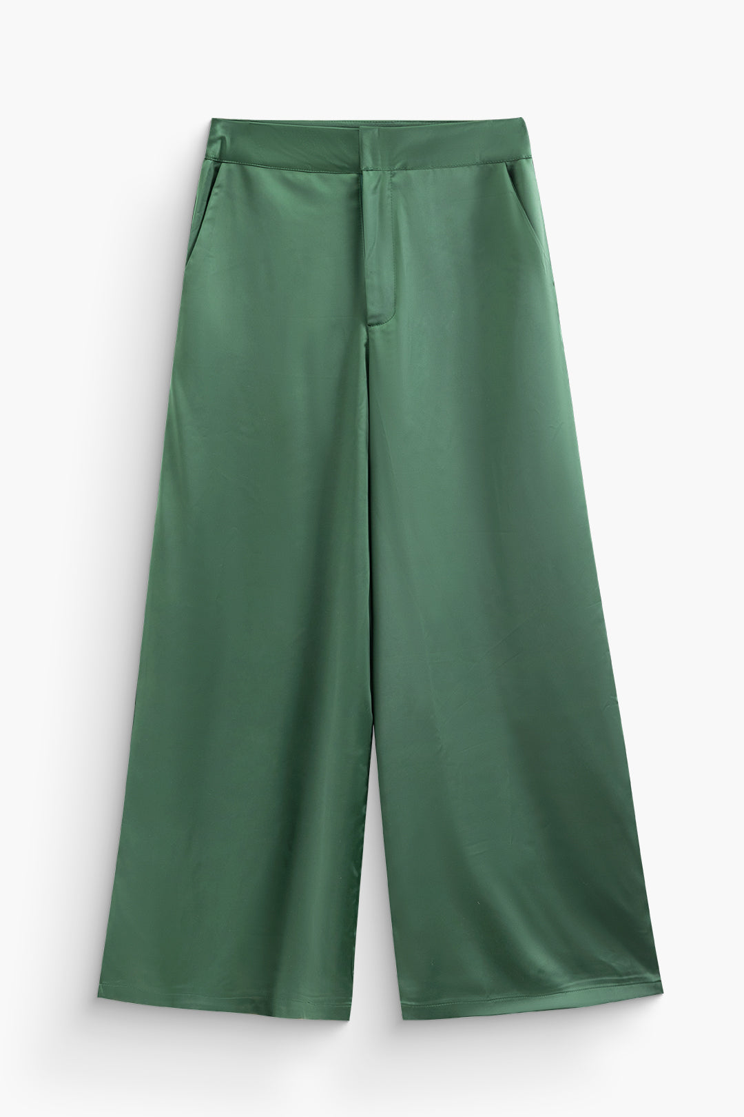 Satin Pocket Wide Leg Pants