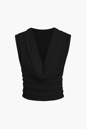 Cowl Neck Sleeveless Top