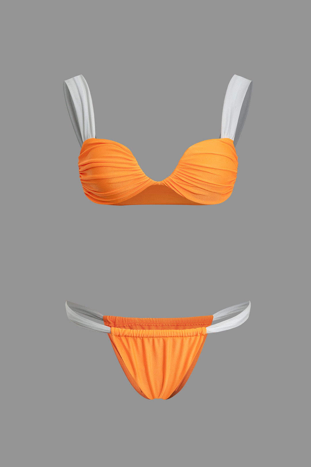 Contrast Ruched Bikini Set