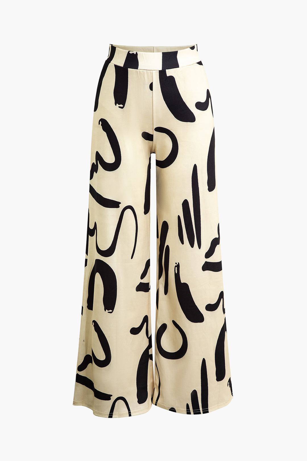 Abstract Print Wide Leg Pants