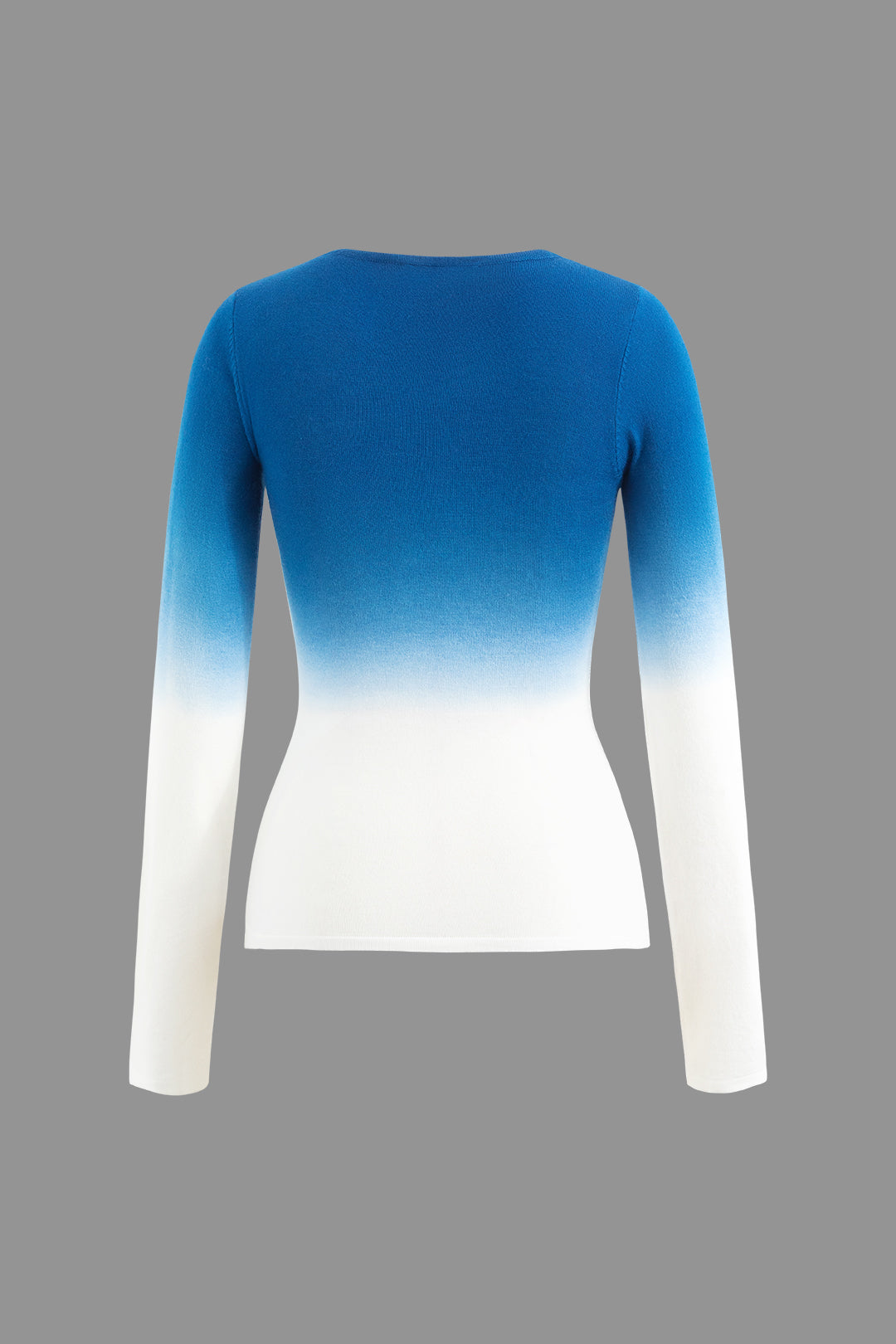 Ombre Round Neck Long Sleeve Top