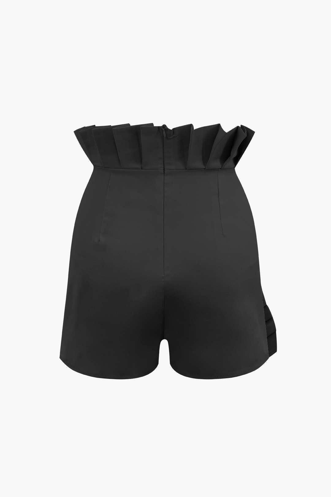 High Waist Pleated Trim Shorts