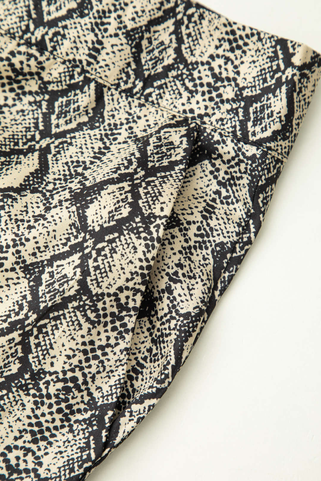 Snakeskin Print Flared Leg Pants