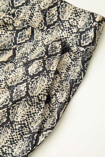 Snakeskin Print Flared Leg Pants