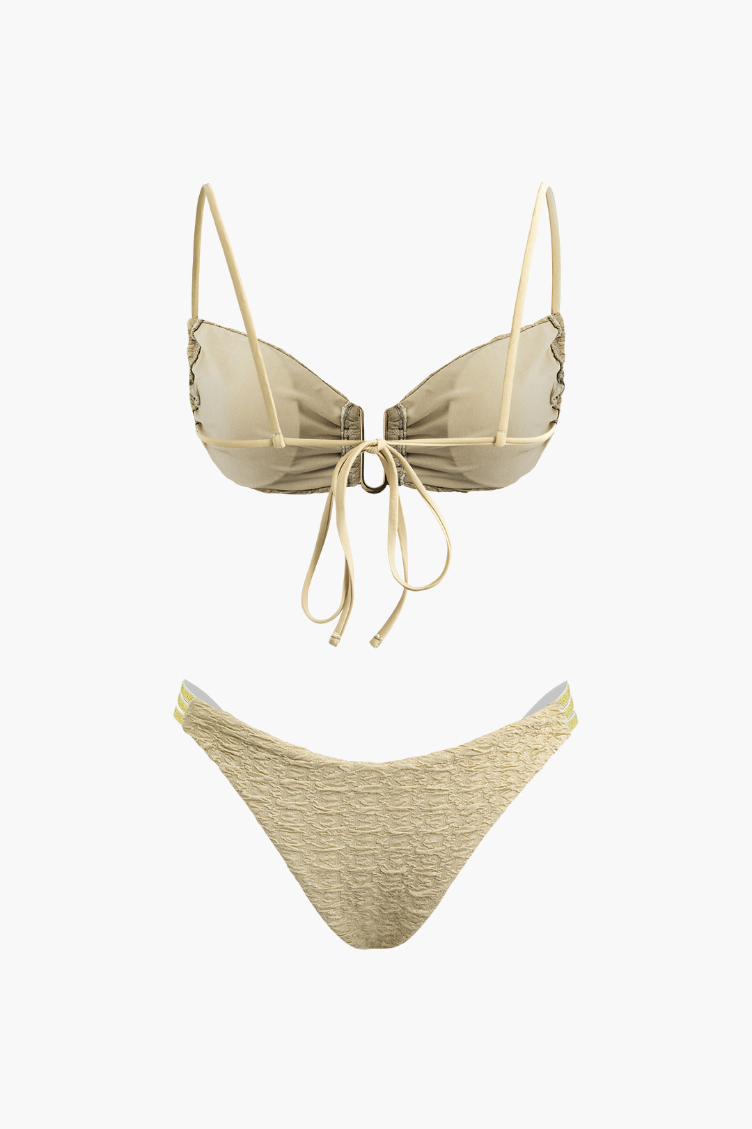 Textured Tie Back Bikini Set