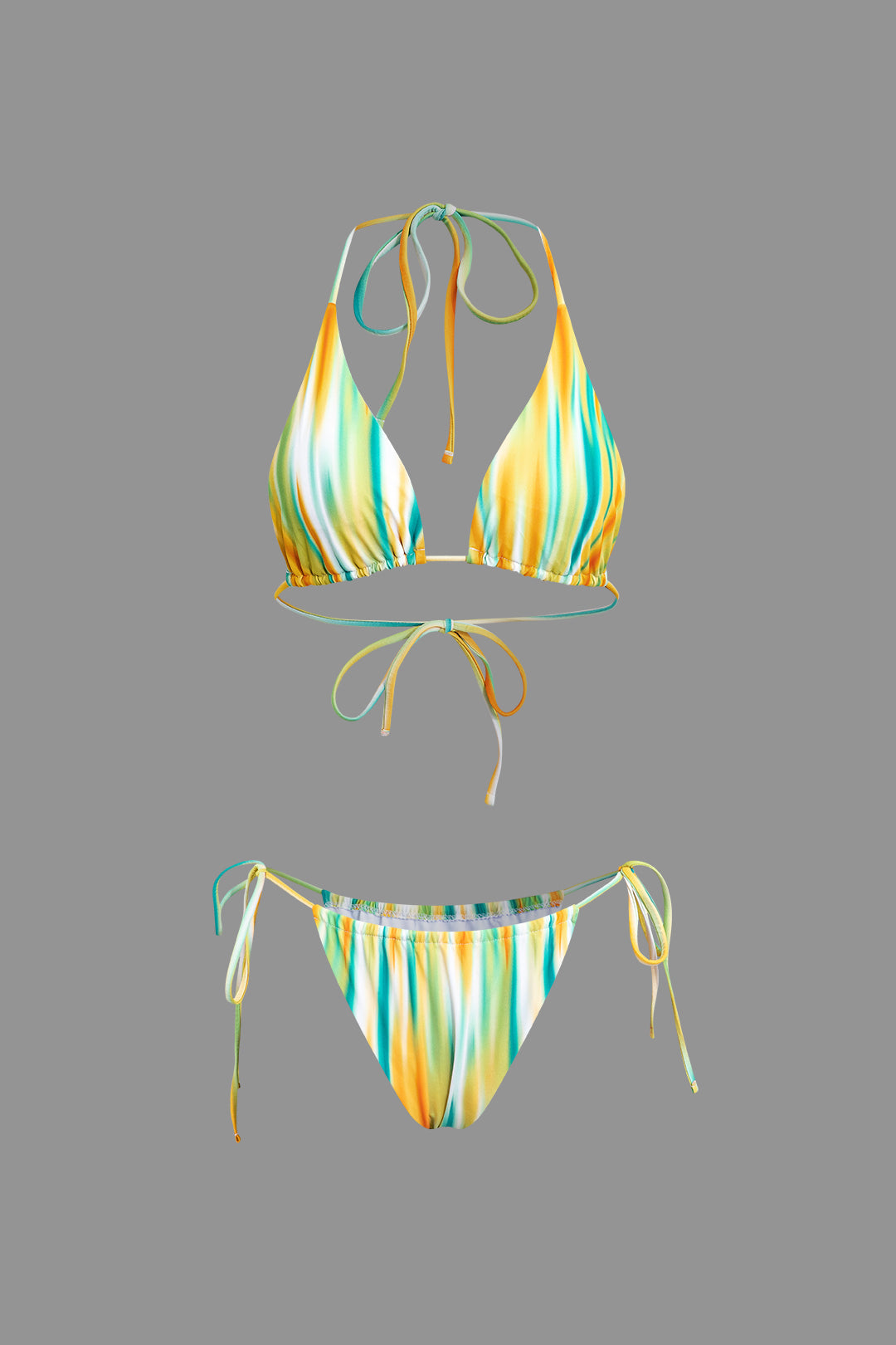 Ombre Tie Halter Bikini Set