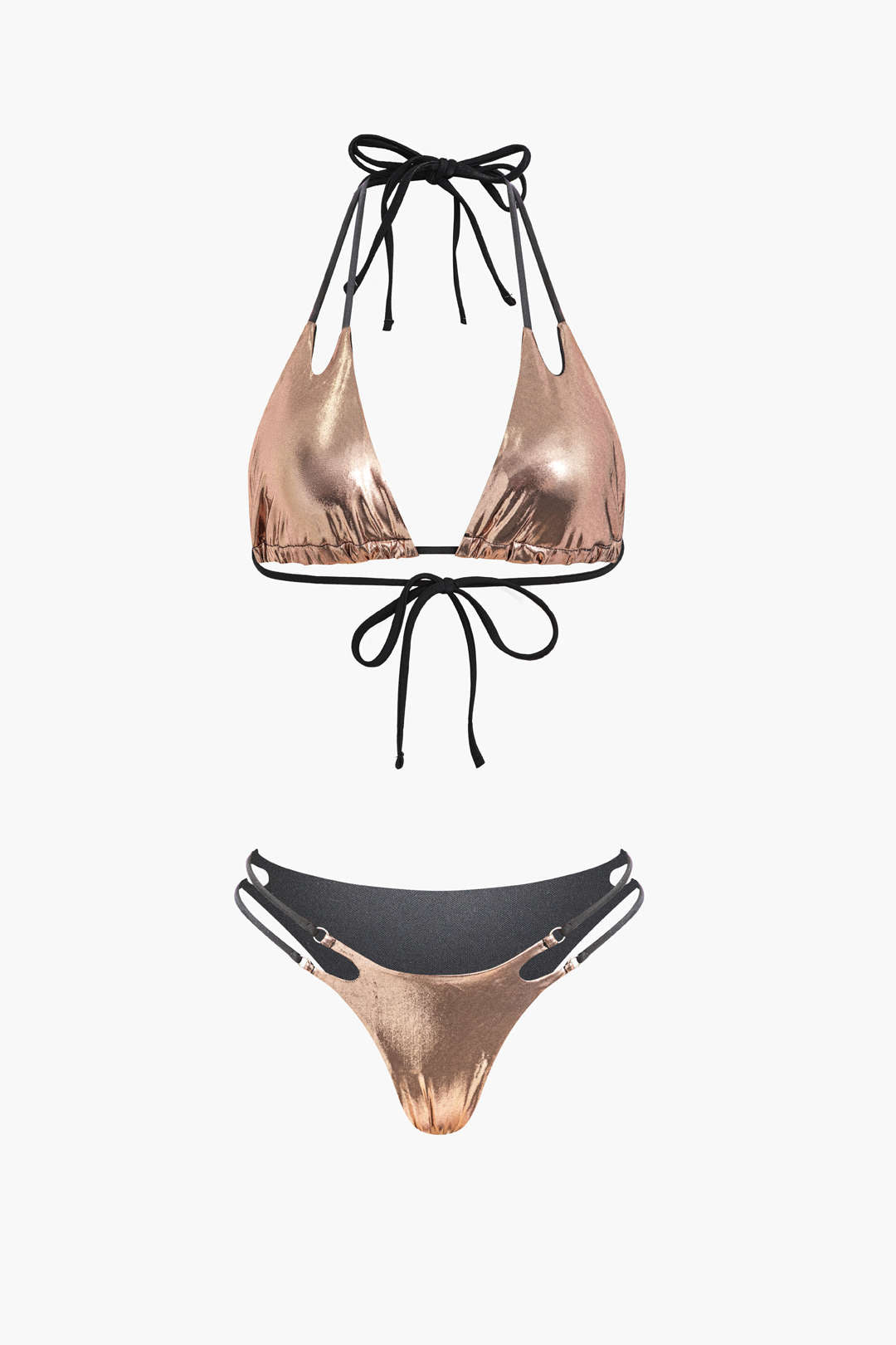 Metallic Halterneck Bikini Set